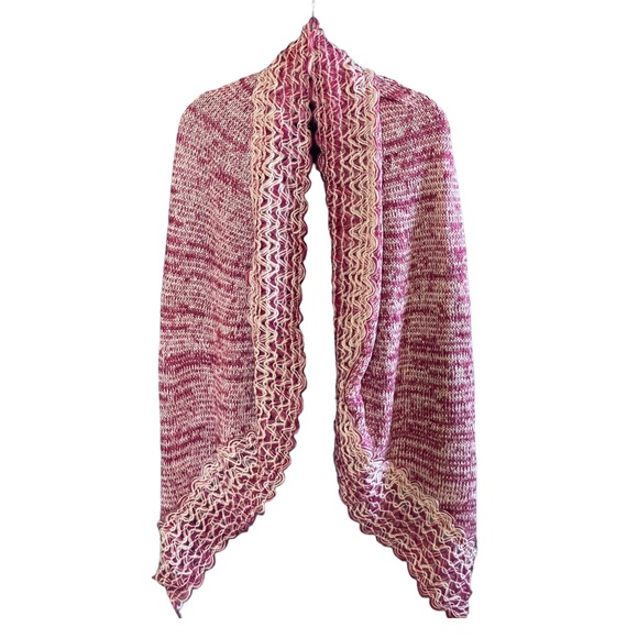 Deep Pink Multimedia Long Knit Scarf - Picture 2 of 7